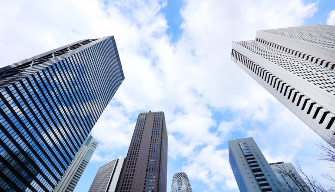 High-rise buildings and blue sky - Shinjuku, Tokyo, Japan